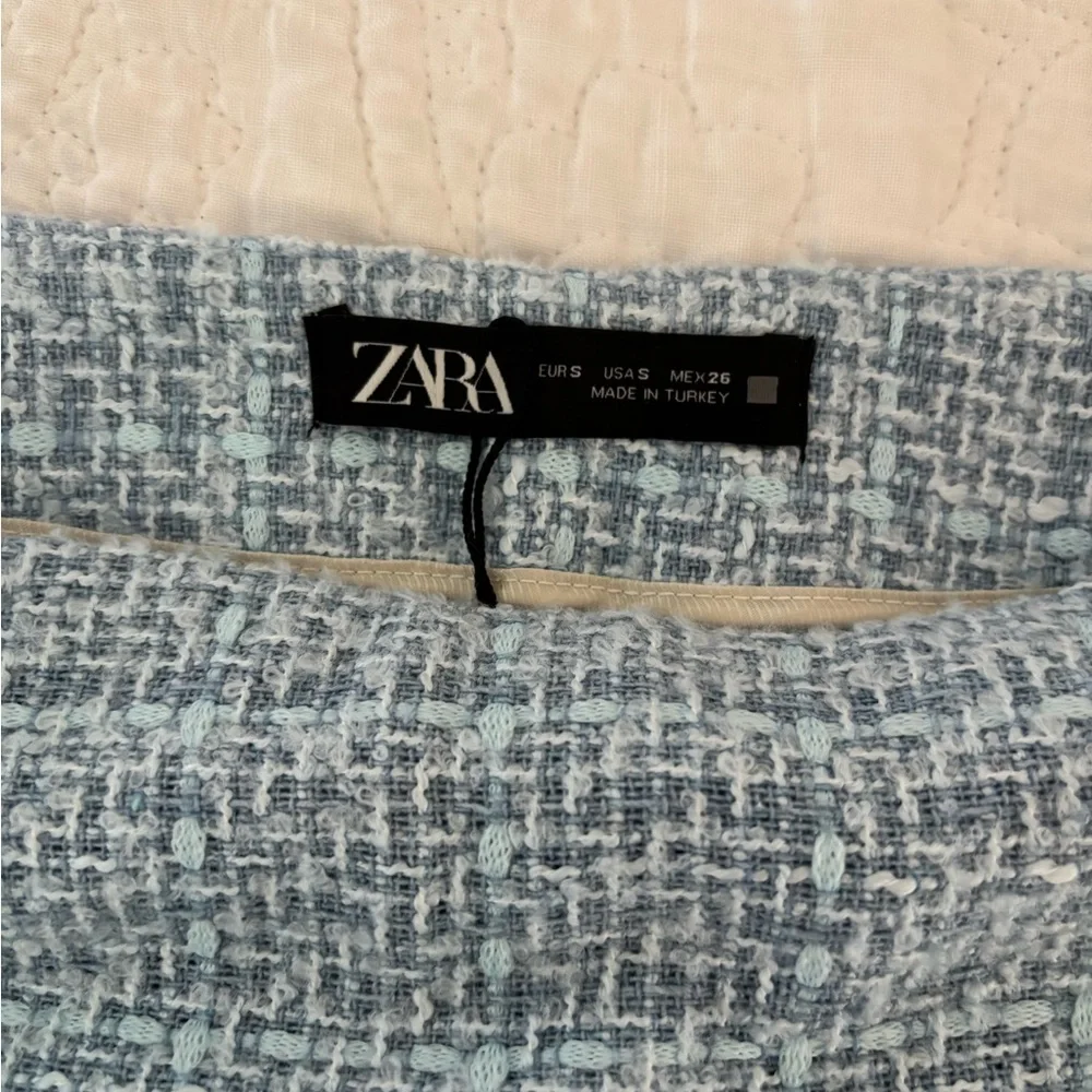 Zara Blue Tweed Skort - Picture 3 of 5